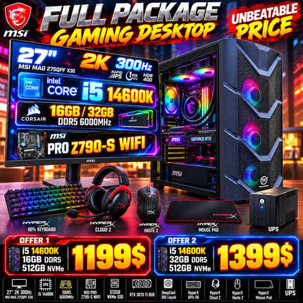 MSI Full Gaming Desktop Package