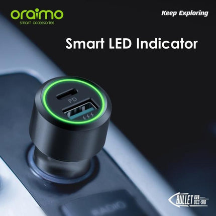 Car Charger Mobil Oraimo OCC-91D Bullet USB Type-C PD QC 3.0 36W