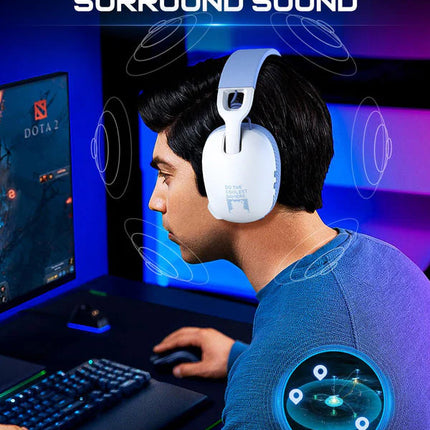 ONIKUMA B2 Wireless Headset Triple Mkde, Bluetooth + 2.4g Wireless + Wired Lightweight E-Sports Gaming Headphone Suitable for PC, PS4, PS5, Smart Phone, Mac Onikuma