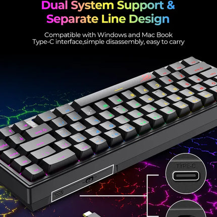 Havit Gamenote KB874L Gaming Keyboard – RGB Backlit, Mechanical Feel, Durable Design
