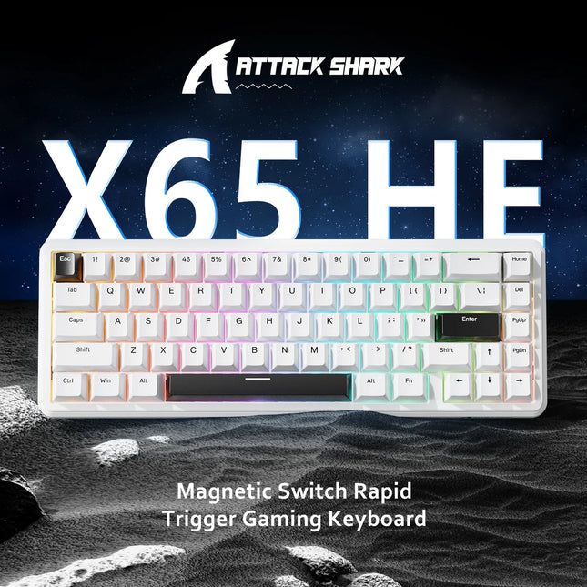 ATTACK SHARK X65 HE Gaming Keyboard – 65-Key Hall Effect Magnetic Switches, Rapid Trigger, RGB, Brand New
