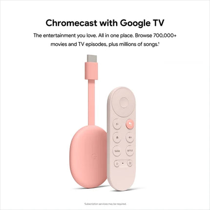 Google Chromecast with Google TV 4K – HDR Streaming Media Player with Voice Remote, Sand OB