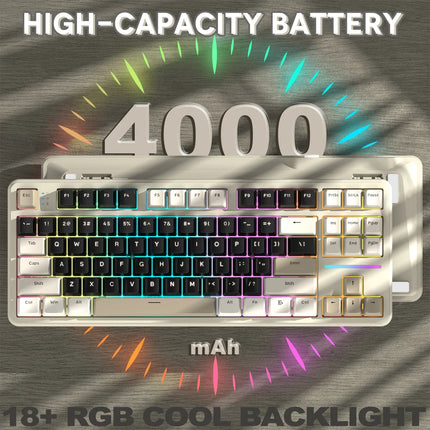 ATTACK SHARK X87 Tri-Mode Gasket Mechanical Keyboard – 80% Wireless (Bluetooth 5.1/2.4GHz) & USB-C Wired, Brand New