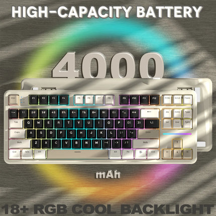 ATTACK SHARK X87 Tri-Mode Gasket Mechanical Keyboard – 80% Wireless (Bluetooth 5.1/2.4GHz) & USB-C Wired, Brand New