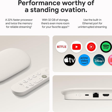 Google TV Streamer 4K (32GB) with Voice Remote, White, Open Box