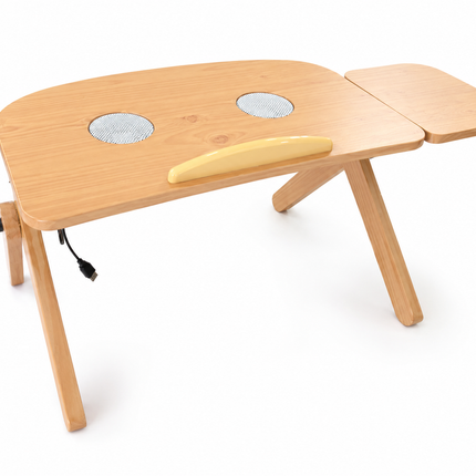Wooden Laptop Table with 2 Cooling Fans