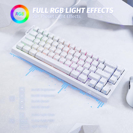 ATTACK SHARK X68 HE Rapid Trigger Gaming Keyboard – 60% Hall Effect Magnetic Switches, 8KHz Polling Rate, RGB, White Contour, Brand New