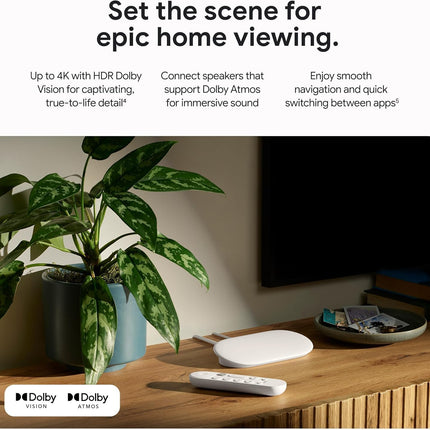 Google TV Streamer 4K (32GB) with Voice Remote, White, Open Box