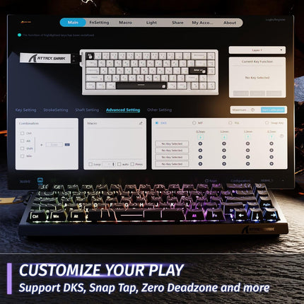 ATTACK SHARK X68 HE Rapid Trigger Gaming Keyboard – 60% Hall Effect Magnetic Switches, 8KHz Polling Rate, RGB, Black , Brand New