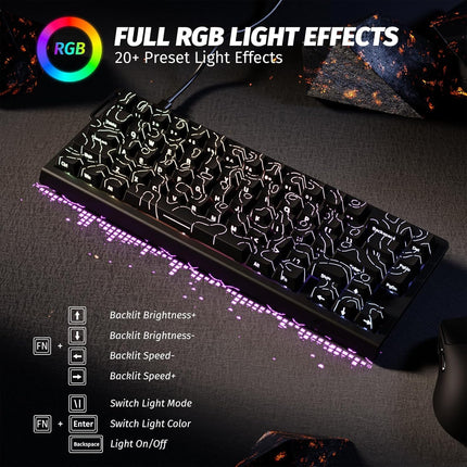 ATTACK SHARK X68 HE Rapid Trigger Gaming Keyboard – 60% Hall Effect Magnetic Switches, 8KHz Polling Rate, RGB, Black , Brand New