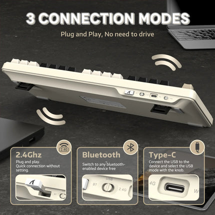 ATTACK SHARK X87 Tri-Mode Gasket Mechanical Keyboard – 80% Wireless (Bluetooth 5.1/2.4GHz) & USB-C Wired, Brand New