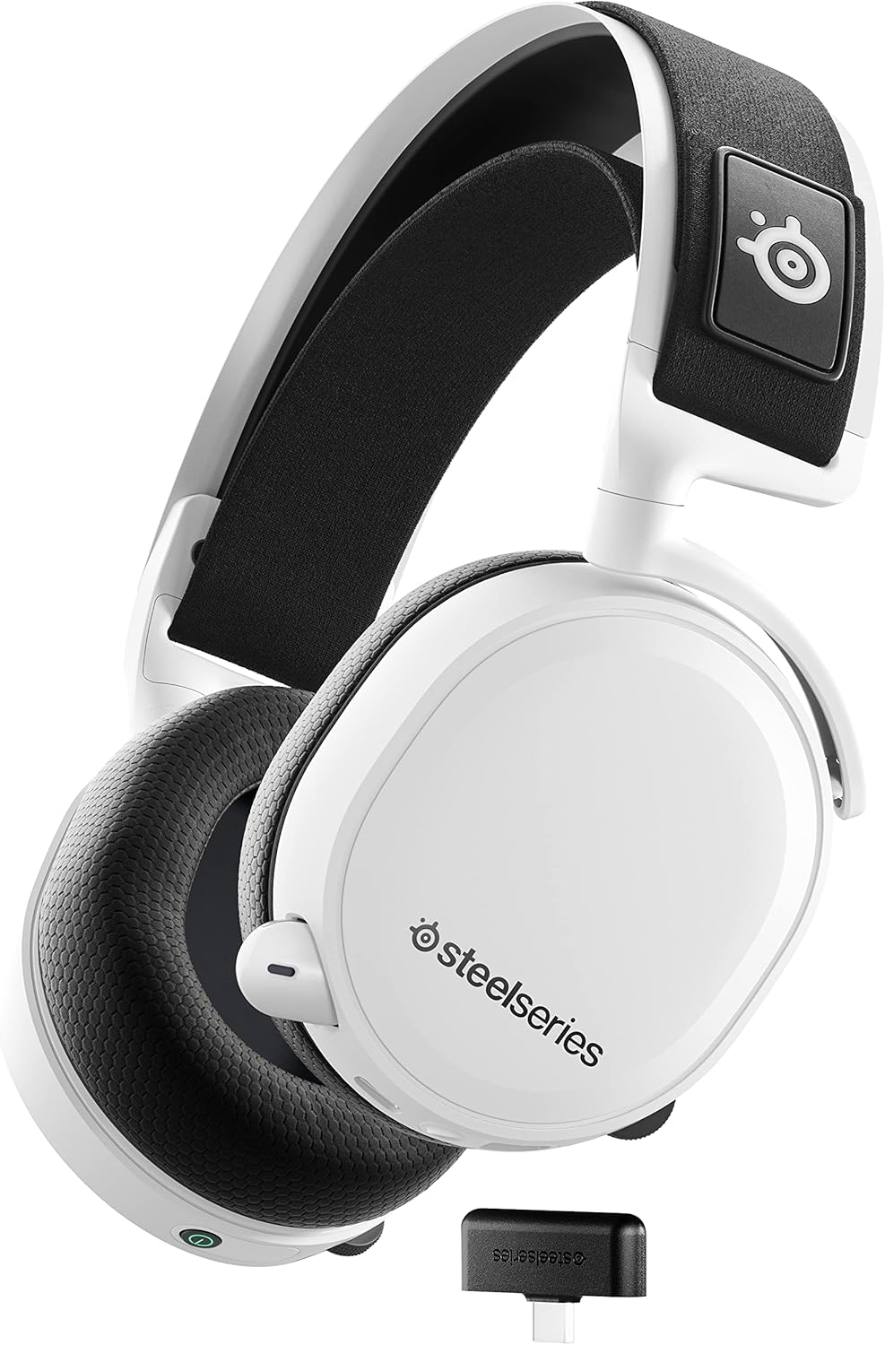 SteelSeries Arctis 7+ Wireless Gaming Headset White – 2.4GHz USB-C Wireless, 30h Battery, PC/PS/Switch/Mac/Android, Open Box