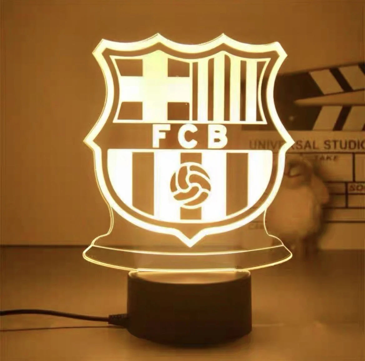 FC Barcelona 3D RGB LED Night Light – USB-Powered Optical Illusion Lamp with Remote Control, Brand New