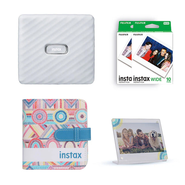 Fujifilm Instax Link Wide Smartphone Printer Photo Kit White