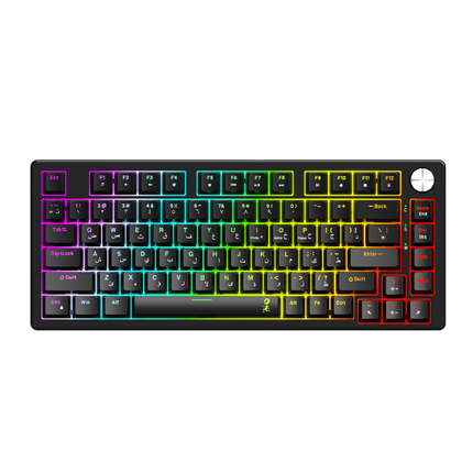 Mouschi Launcher Mechanical Gaming Keyboard – RGB Backlit, Anti-Ghosting, Volume Knob, Compact Layout, Brand New
