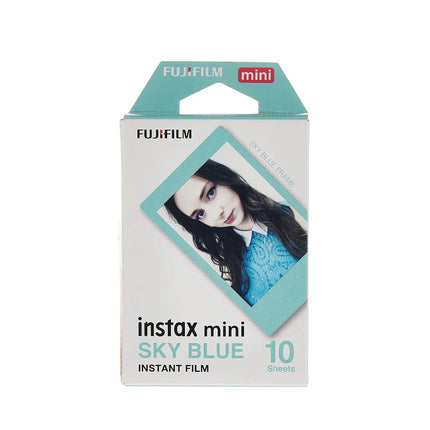 Fujifilm Instax Mini Sky Blue Film – Sky Blue Frames, 10 Sheets, 1 Pack
