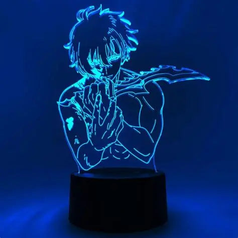 Sung Jinwoo Solo Leveling 3D RGB LED Night Light – USB-Powered Optical Illusion Lamp with Remote Control