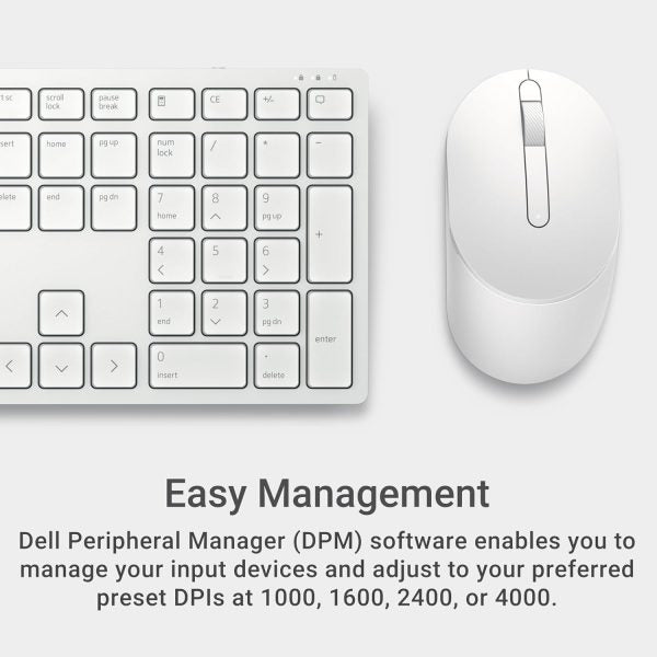 DELL KM5221W Pro Wireless Keyboard & Mouse Combo (White) OB