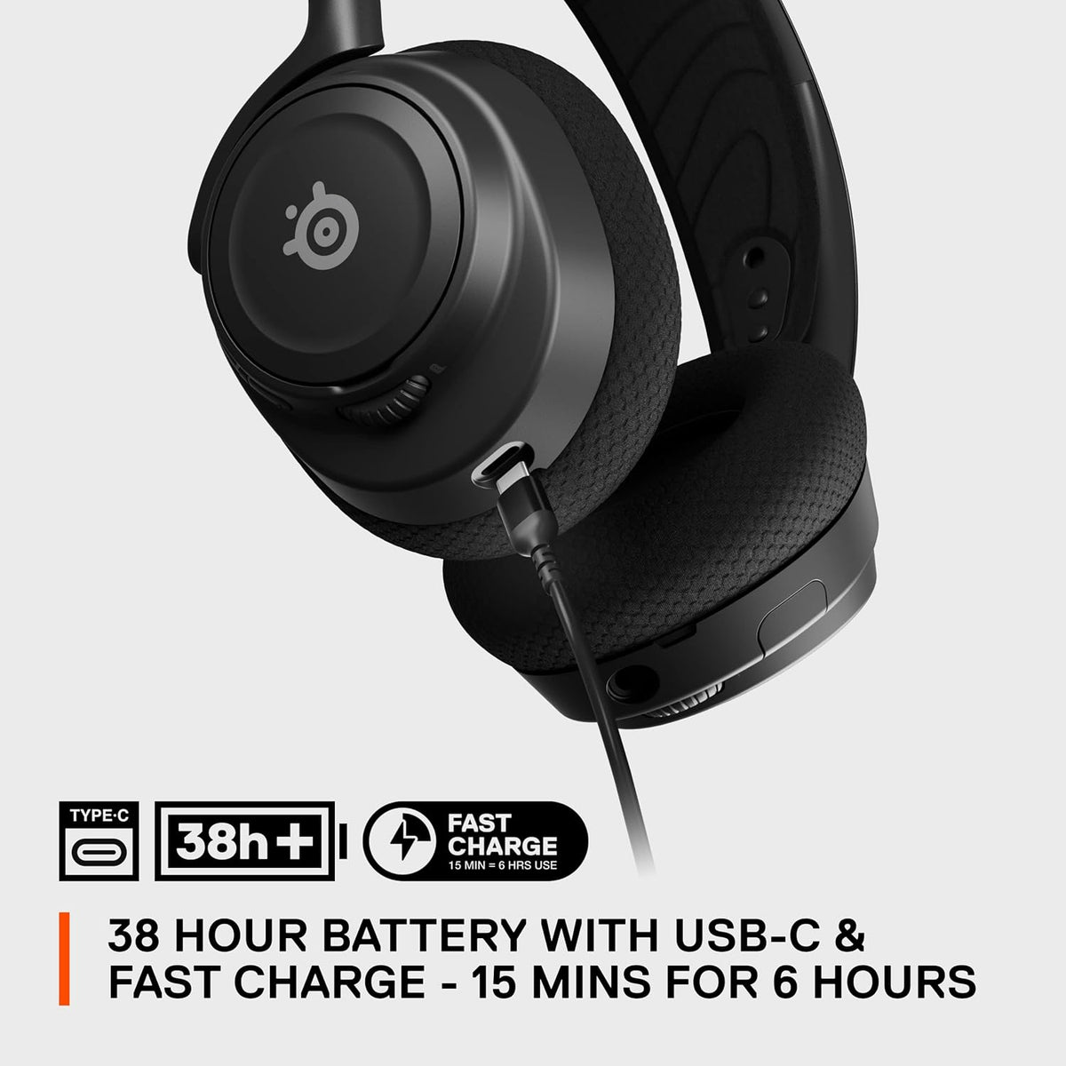 SteelSeries Arctis Nova 7 Wireless Gaming Headset Black – 2.4GHz + Bluetooth, 38h Battery, ClearCast Gen 2 Mic, Open Box