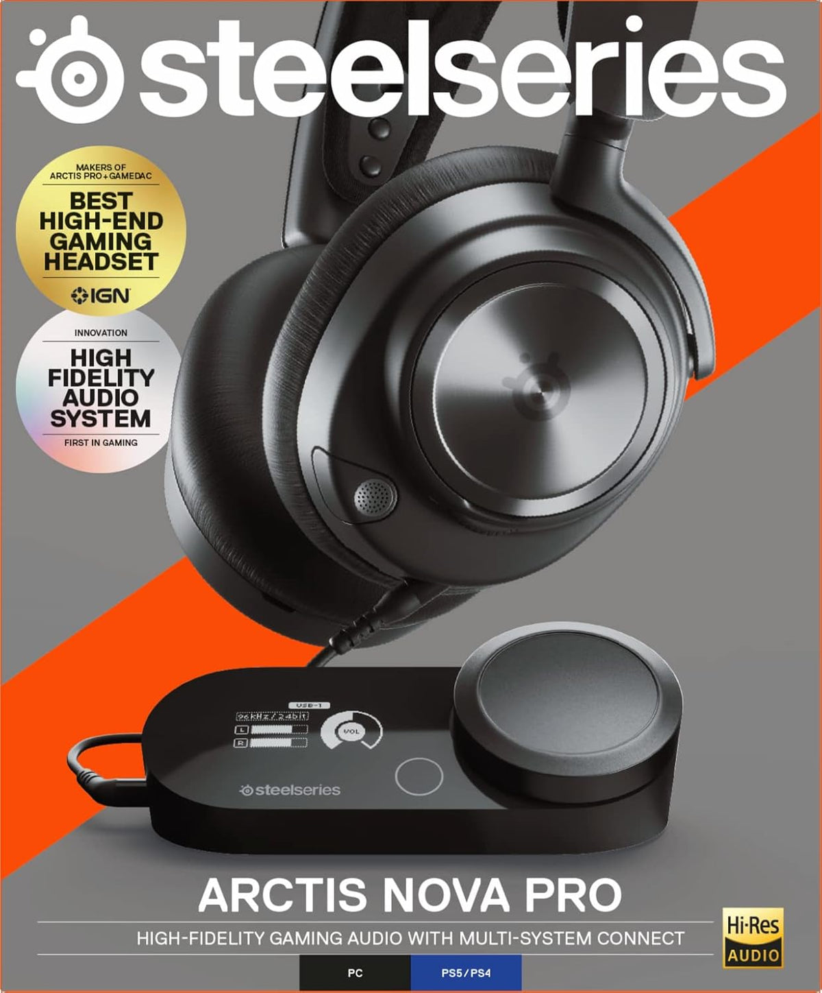 SteelSeries Arctis Nova Pro Wired Gaming Headset Black – GameDAC Gen 2, Hi-Res Audio, ClearCast Gen 2 Mic, Open Box