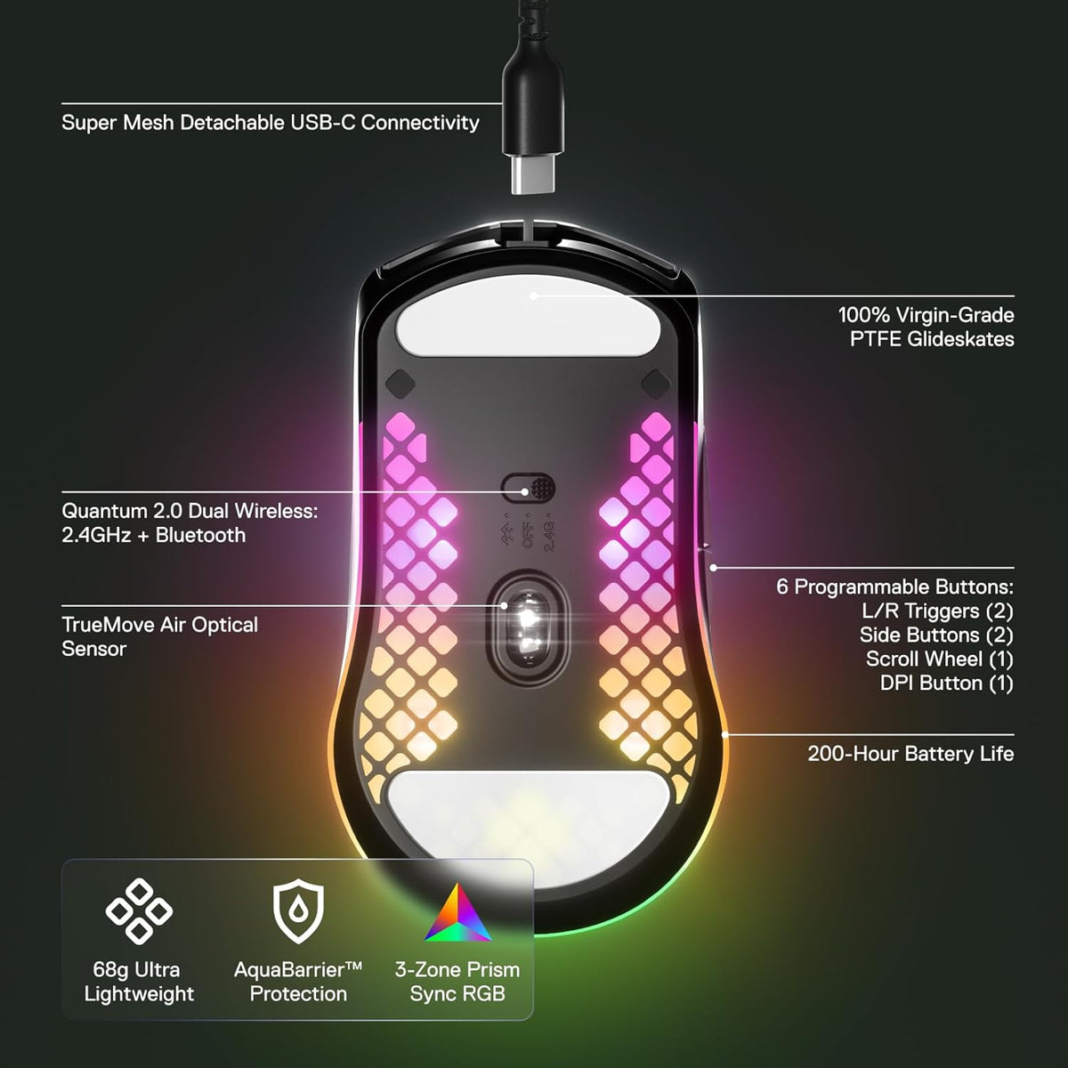 SteelSeries Aerox 3 Wireless Black