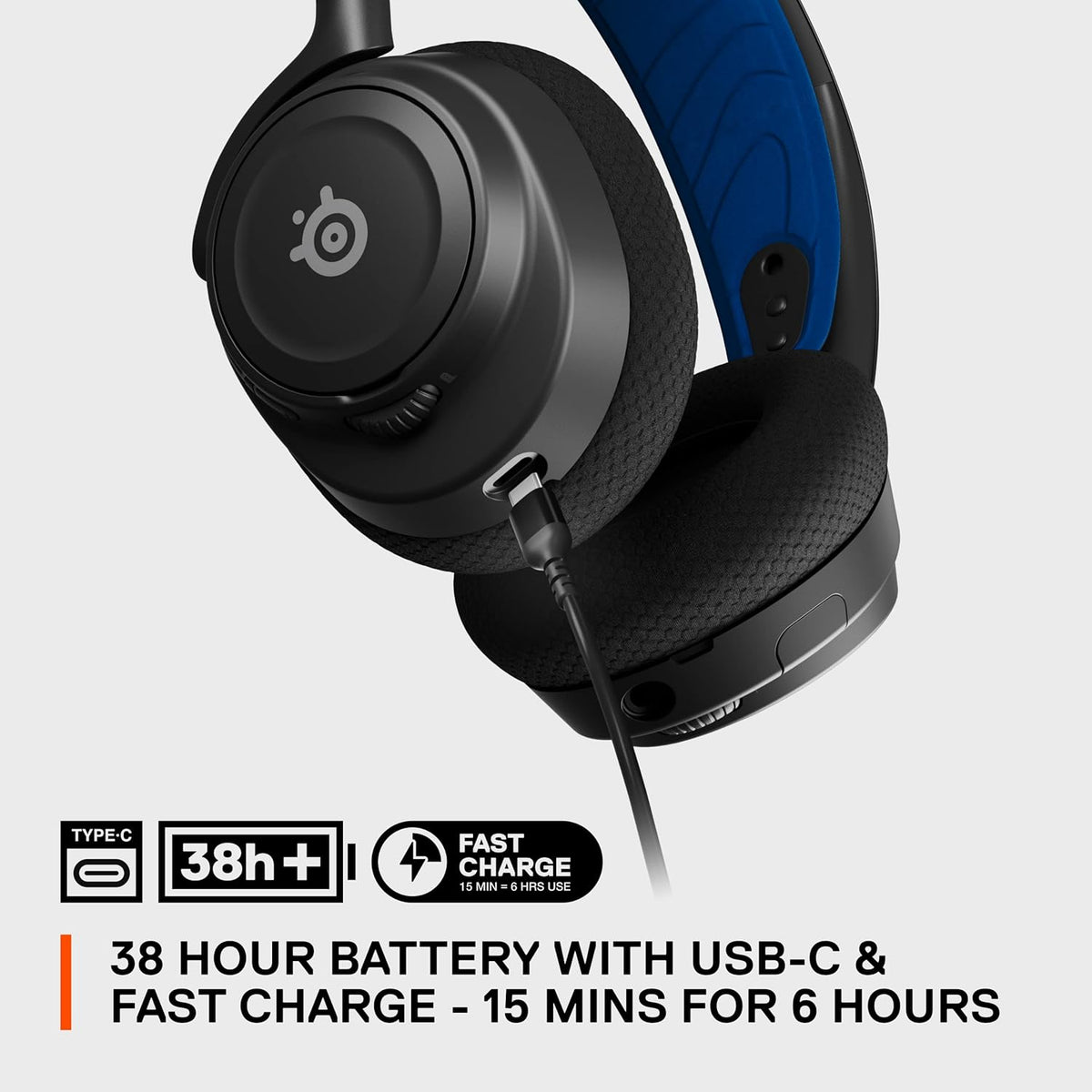 SteelSeries Arctis Nova 7P Wireless Gaming Headset for PlayStation Black – 2.4GHz + Bluetooth, 38h Battery, PS5 3D Audio, Open Box
