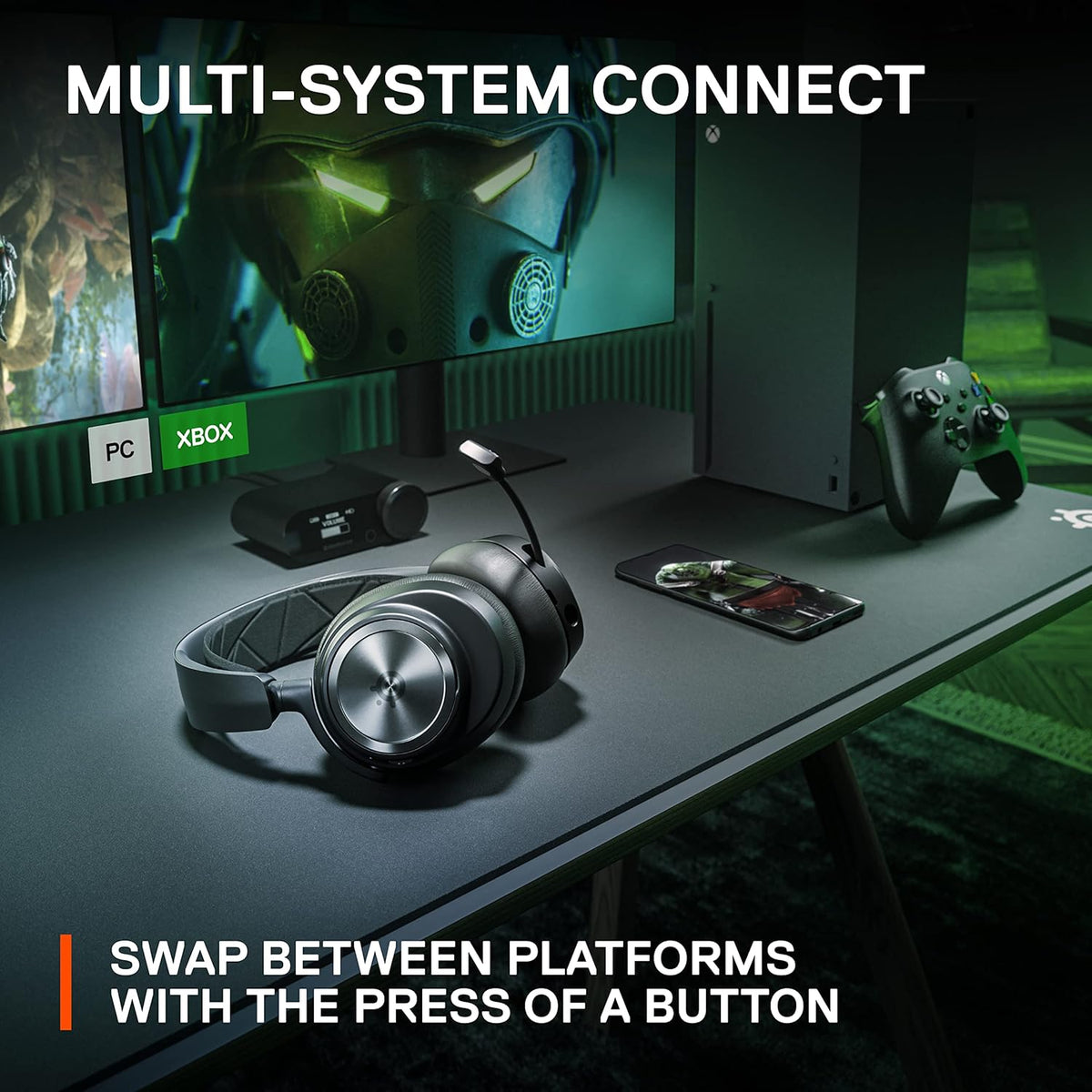 SteelSeries Arctis Nova Pro Wireless Gaming Headset for Xbox Black – Active Noise Cancellation, Hot-Swap Dual Battery, Base Station, Open Box