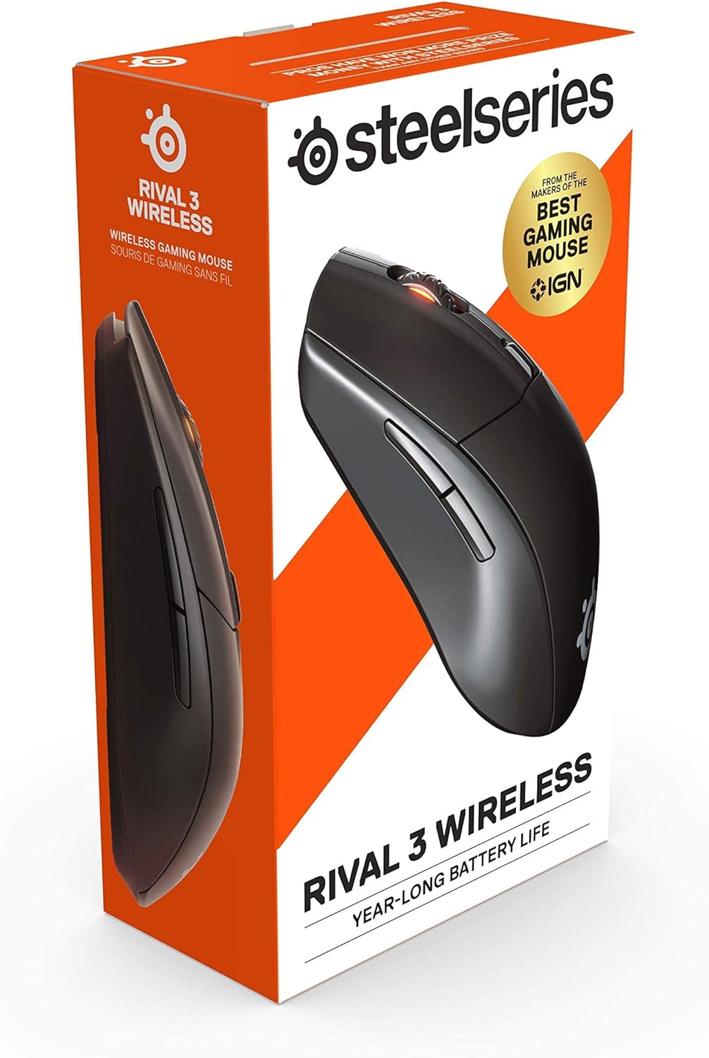 SteelSeries Rival 3 Wireless Gaming Mouse – TrueMove Air 18K CPI, 2.4GHz + Bluetooth, 400h Battery, Open Box