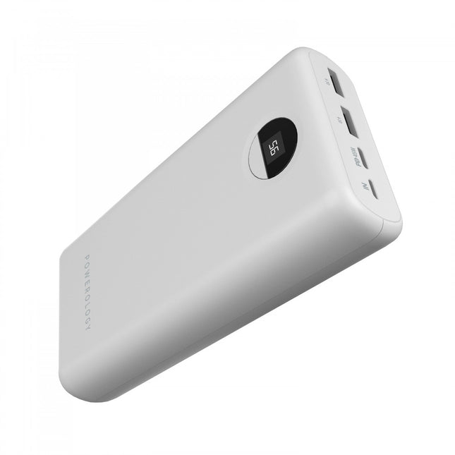 Powerology Portable Power Bank 30000mAh PD 45W Fast Charging WHITE