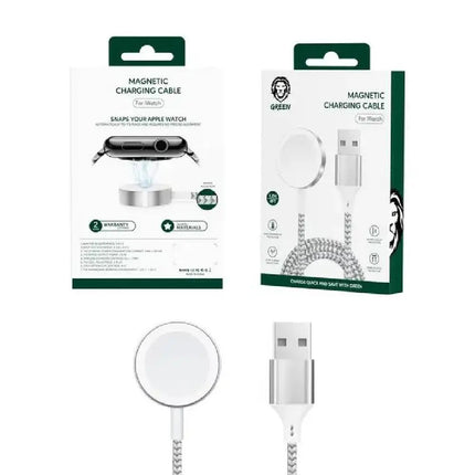 Green Lion Magnetic , Magnetic Braided Charging Cable 1.2M (USB-A Interface) for iWatch ,White