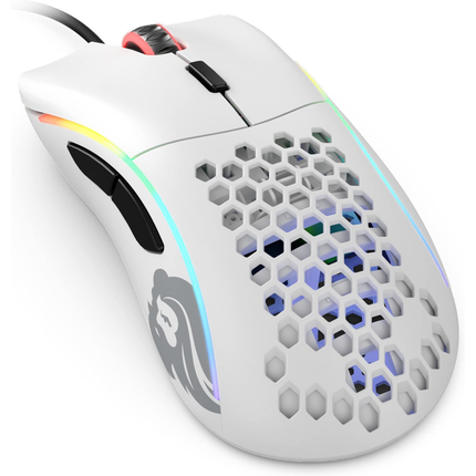 Glorious Model D Wired Gaming Mouse – Pixart 3360 Sensor, 68g Superlight Honeycomb Design, RGB, Matte White, Open Box