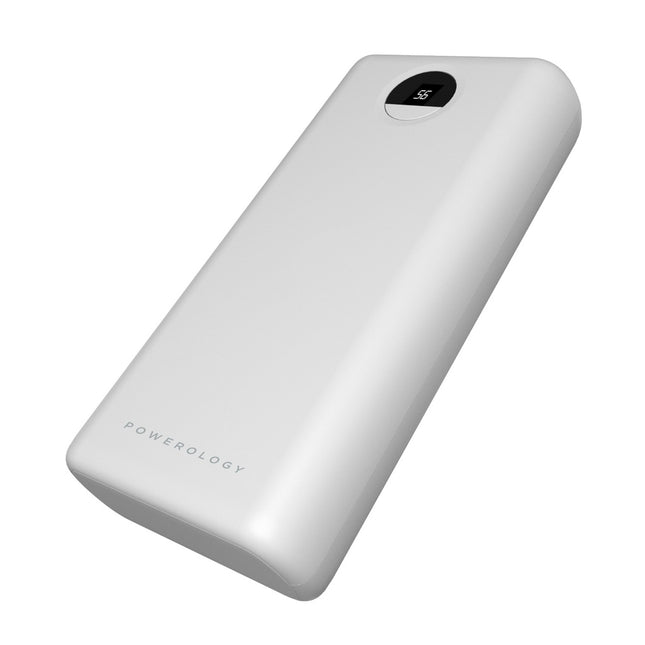 Powerology Portable Power Bank 30000mAh PD 45W Fast Charging WHITE