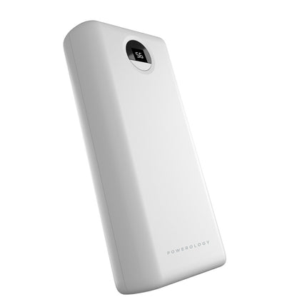 Powerology Portable Power Bank 30000mAh PD 45W Fast Charging WHITE