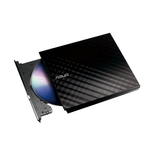 Asus External Slim DVD-RW - SDRW-08D2S-U - Black | 8X DVD Write Speed | Diamond Cut Design | Windows & Mac Compatible