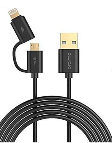 Oraimo, Bamboo OCD-D101, Twin Head Lightning, and Micro USB - Black