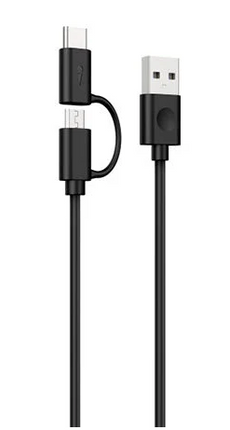 Oraimo, Gemini OCD-D102, Cable Micro USB & Type-C 2 In 1 Charging Cable - Black
