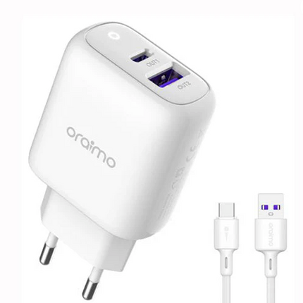 Oraimo Charger Powercube 2Pro OCW-E96D Fast Charging 5A Type-C - White