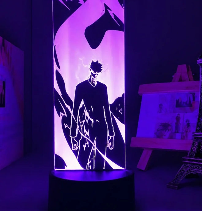 Solo Leveling 3D RGB LED Night Light – USB-Powered Optical Illusion Lamp with Remote Control