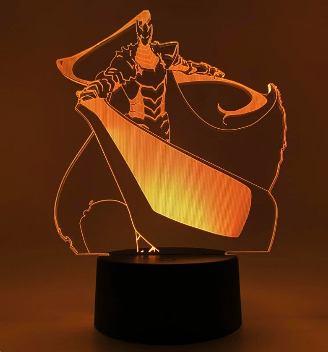 Igris Solo Leveling 3D RGB LED Night Light – USB-Powered Optical Illusion Lamp with Remote Control