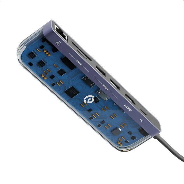Powerology 7-in-1 USB-C Multi Hub Crystalline Series