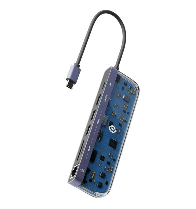 Powerology 7-in-1 USB-C Multi Hub Crystalline Series