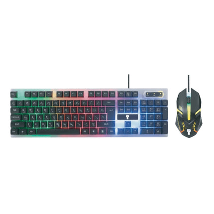 Mouschi Wired RGB Gaming Combo – 104-Key Rainbow Keyboard & Lightweight RGB Mouse, Brand New
