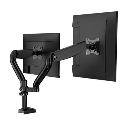Kaloc DS902 Adjustable Dual Monitor Arm with Internal Gas Spring – Supports 17" to 27" Screens, Easy Adjustment for Comfort and Organization