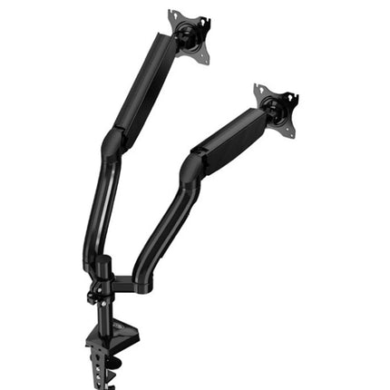 Kaloc DS902 Adjustable Dual Monitor Arm with Internal Gas Spring – Supports 17" to 27" Screens, Easy Adjustment for Comfort and Organization