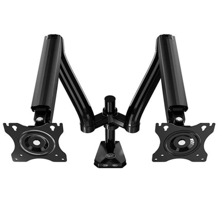 Kaloc DS902 Adjustable Dual Monitor Arm with Internal Gas Spring – Supports 17" to 27" Screens, Easy Adjustment for Comfort and Organization