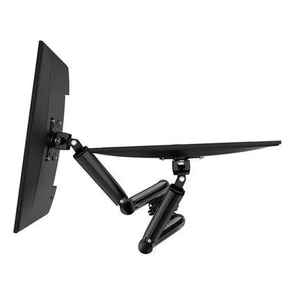 Kaloc DS902 Adjustable Dual Monitor Arm with Internal Gas Spring – Supports 17" to 27" Screens, Easy Adjustment for Comfort and Organization