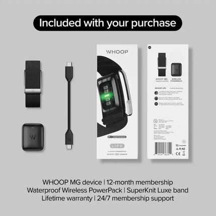 WHOOP MG Life Health & Fitness Tracker with 12-Month Membership