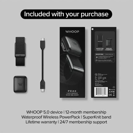 WHOOP Peak 5.0 Health Wearable with 12-Month Membership