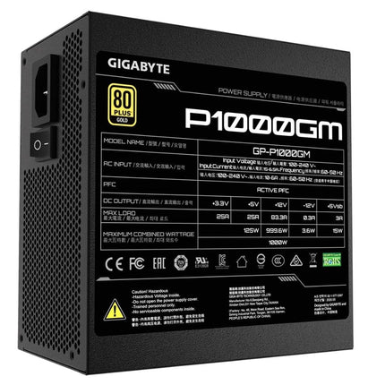 Gigabyte GP-P1000GM (80 Plus Gold 1000W, Modular, Smart Fan, Smart Power Protection, Power Supply)