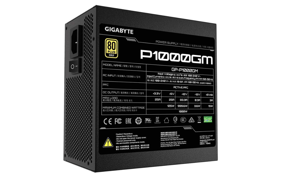 Gigabyte GP-P1000GM (80 Plus Gold 1000W, Modular, Smart Fan, Smart Power Protection, Power Supply)